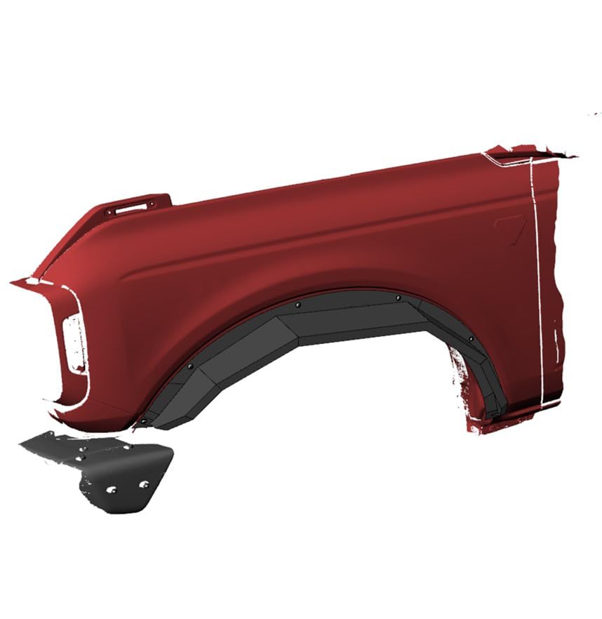 Heavy Duty Black Horse Off Road Fender Flares Sheet Metal Plate Black Compatible with 2021-2023 Ford Bronco-FF-FBF21HD