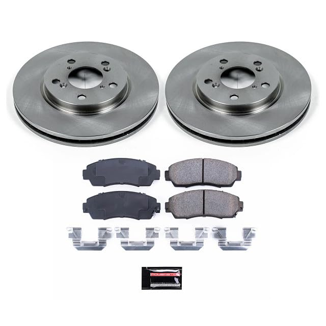 POWERSTOP Autospecialty KOE2435 Front Replacement Brake Kit-OE Brake Rotors & Ceramic Brake Pads For Honda Odyssey 2005-2010 [Model Specific]