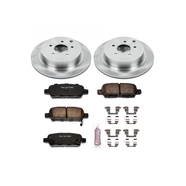 POWERSTOP Autospecialty KOE2427 Rear Replacement Brake Kit-OE Brake Rotors & Ceramic Brake Pads For Infiniti FX350 FX450 M37 M56 Q50 Q60 Q70 QX70 Murano Pathfinder Quest [Model Specific]