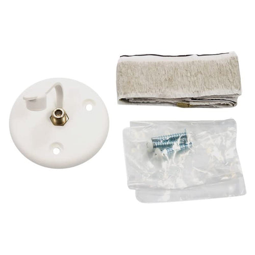 Single Coaxial Cable Plate w/Cap, White