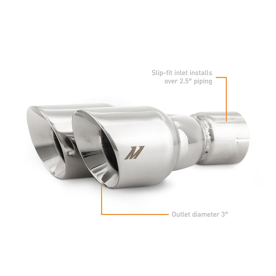 Mishimoto Exhaust Tips Dual Offset, 2.5" Inlet, 3" Outlet