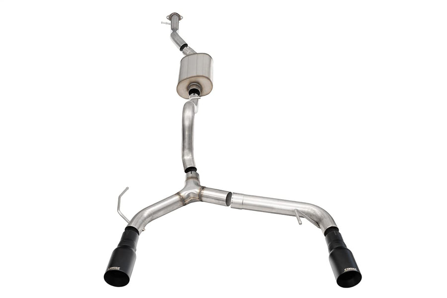Corsa - 2.3L 4-Door 21-22 Ford Bronco Cat-Back Dual Rear Exhaust w/ 4in Straight-Cut Black Tips (21206BPC)
