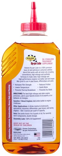 High Mileage Rislone Oil Supplement/Stabilizer, 16.9 oz, Pack of 5