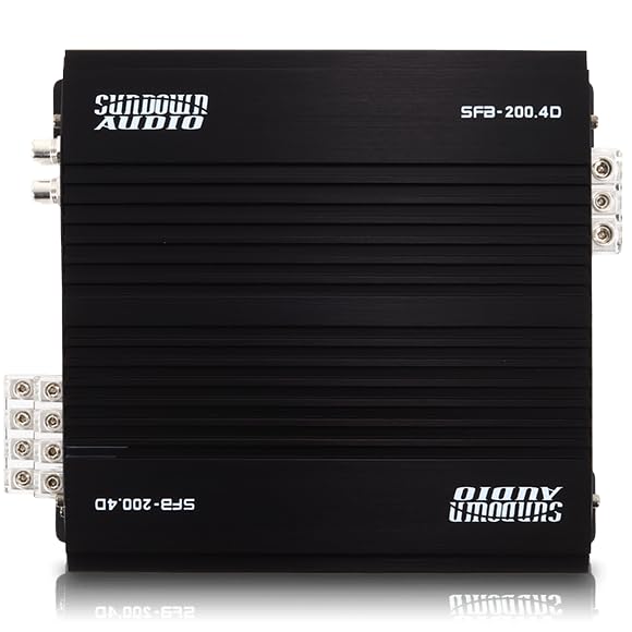 Sundown Audio 4/5-Channel Class D Full Range Car Amplifier SFB 1 Ohm, Brazilian Style Amp with Variable HPF/LPF, Bass Boost, Clipping Remote for Car & Marine Audio (SFB-200.4-4-Channel)