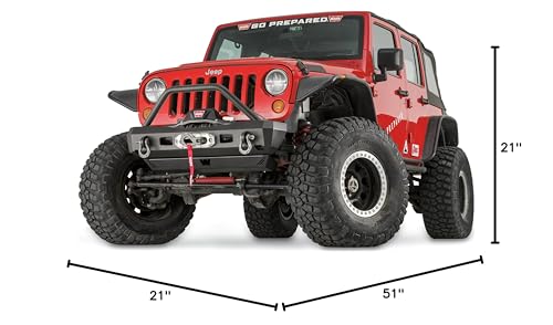 Elite Series WARN 101450 Stubby Front Bumper for Jeep JK Wrangler, with Grille Guard Tube