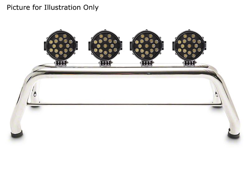 Classic Black Horse Roll Bar incl. Pair of 7.0" Dia. LED Lights w/Black Trim Rings Stainless Steel Compatible with 19-24 Ram 1500 Excludes Classic models-RB002SS-PLB