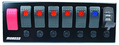 Moroso ROCKER SWITCH PANEL, LED WITH USB AND BREAKERS, ROLL CAGE