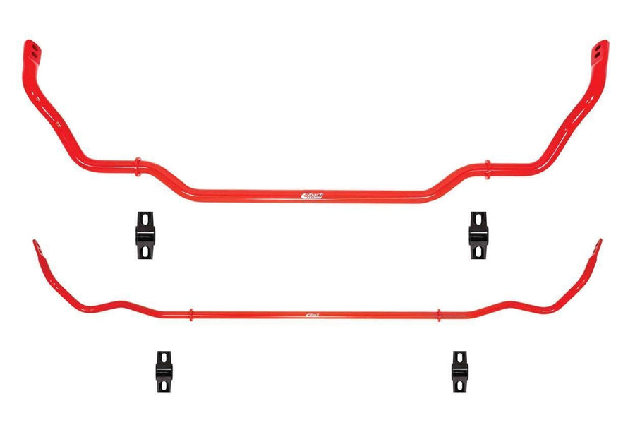 Eibach Anti-Roll Sway Bar, Front/Rear, 25 mm Diameter Front, 19 mm Diameter Rear, Polyurethane Bushings, Steel, Red Powder Coat, compatible with Kia Stinger 2018-23 / Genesis G70 2019-25, Kit