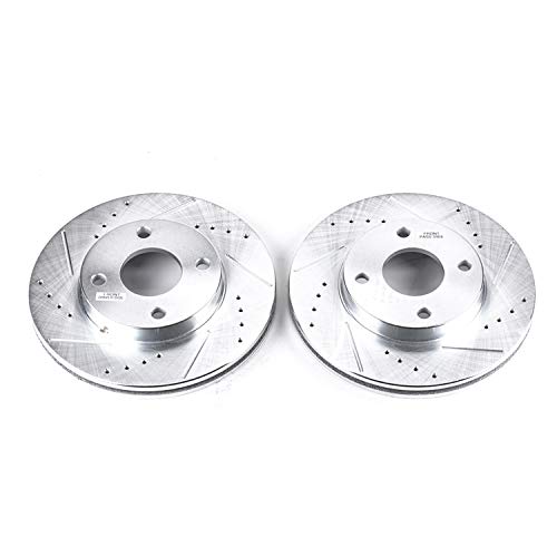 Power Stop Front AR8161XPR Evolution Drilled & Slotted Rotor Pair For Ford Focus 2000-2004 [Model Specific]