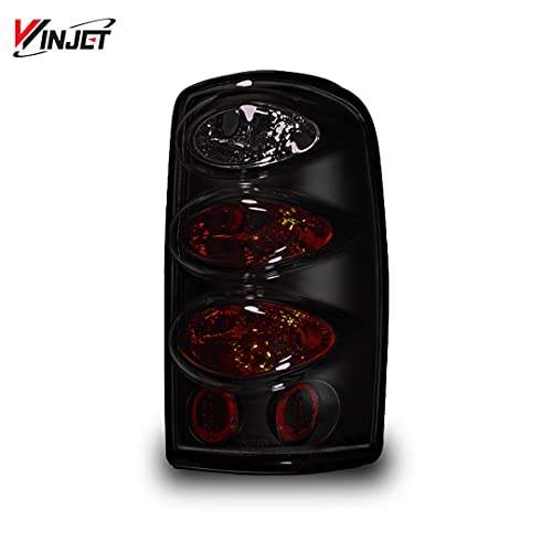 Tail Lights Winjet for 2000 2001 2002 2003 2004 2005 2006 Chevy Suburban/Tahoe/GMC Yukon Yukon/Yukon XL 1500/ Yukon XL 2500/ Yukon XL Denali Taillights Tail Lamps, Pair Black Housing/Smoke Lens