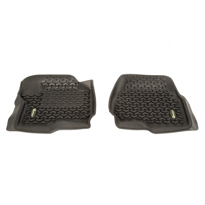 Front Floor Liners Rugged Ridge for Ford F-250/F-350/F-450 | Black | 82902.40 | Fits 2017-2020 Ford F-250/F-350/F-450/F-550 Regular Cab/Extended Cab/SuperCrew Cab