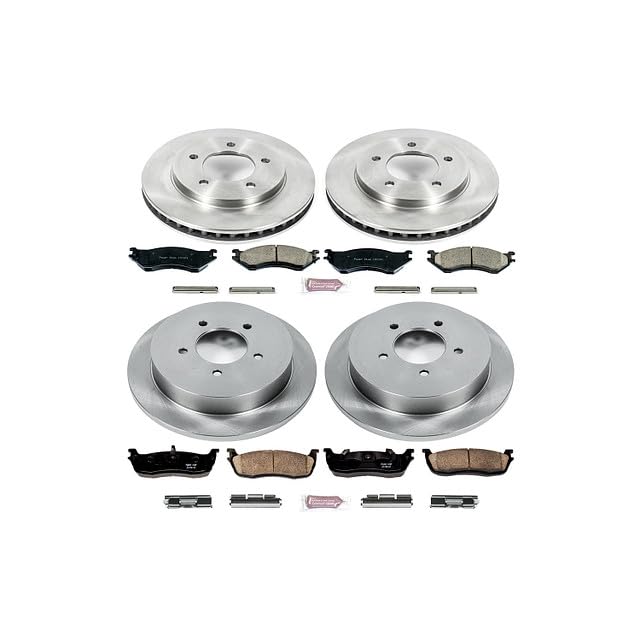 POWERSTOP Autospecialty KOE1870 Front and Rear Replacement Brake Kit-OE Brake Rotors & Ceramic Brake Pads