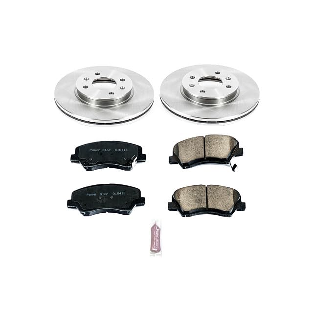 Power Stop Autospecialty KOE6508 Front Replacement Brake Kit-OE Brake Rotors & Ceramic Brake Pads For Hyundai Accent 2012-2017, Kia Rio 2012-2017 [Model Specific]