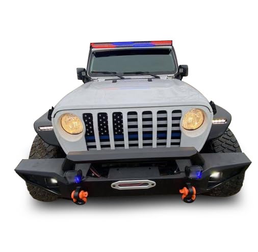 Heavy Duty Black Horse Armour Front Bumper Armour I Front Bumper Matte Black Compatible with 20-24 Gladiator (Excl.plug-in hybrid models)|18-24 Wrangler (Excl. 20-24 Rubicon Trim)-AFB-WR19