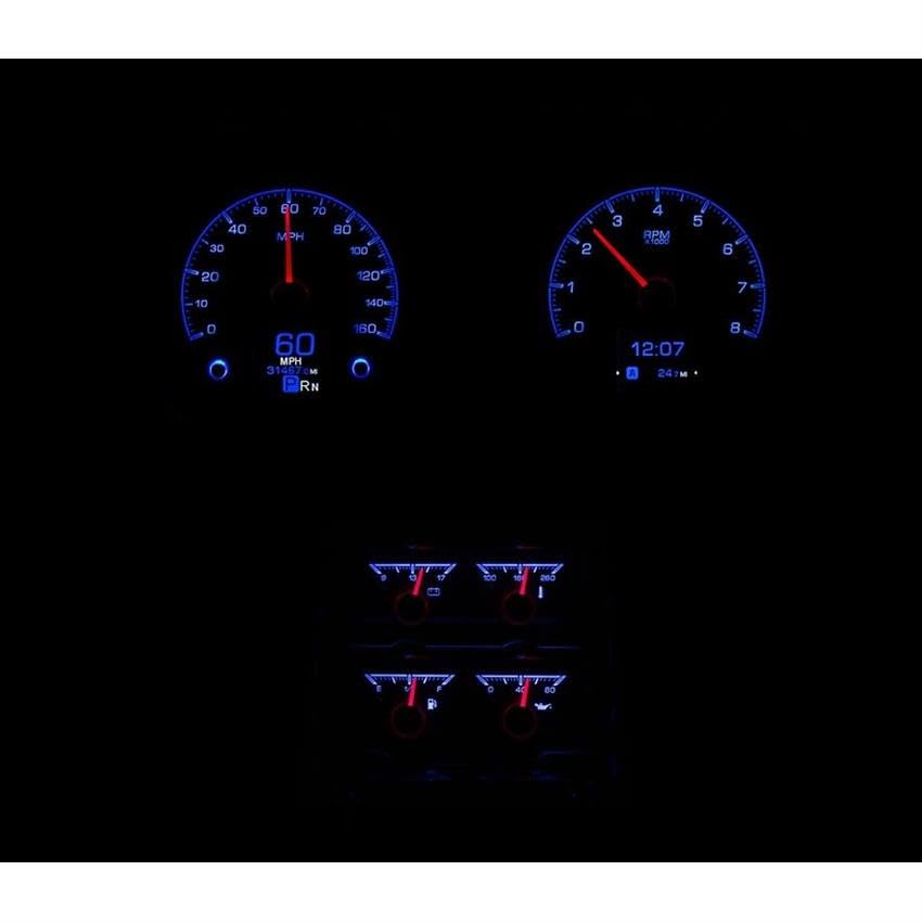 Dakota Digital HDX-68C-CAC-K Compatible Analog Gauge System with 1968 Chevy Camaro Console Gauges Black Alloy