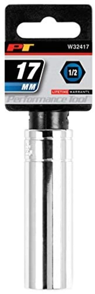 W32417 Performance Tool 1/2 Drive 17mm 6Point Deep Wall Socket, 1 Pack