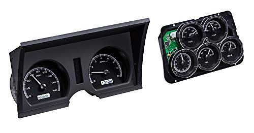 Dakota Digital VHX System Compatible with 1978-82 Chevy Corvette-Analog Clock-Black Alloy Style Face w/White Display