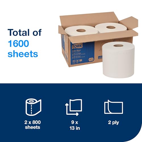 Tork Centerfeed Paper Wiper White W1/W2, Multipurpose, 2 x 800 Sheets,130211B