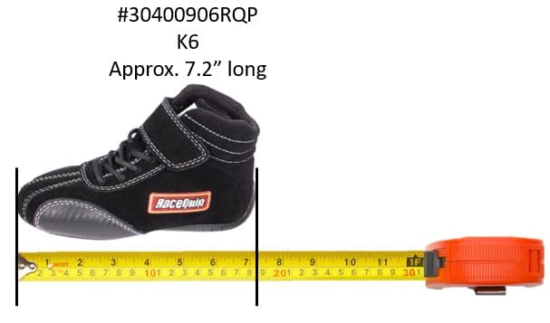 Euro Carbon L RaceQuip Driving Shoes - SFI 3.3/5 - Toddler 6 - Black