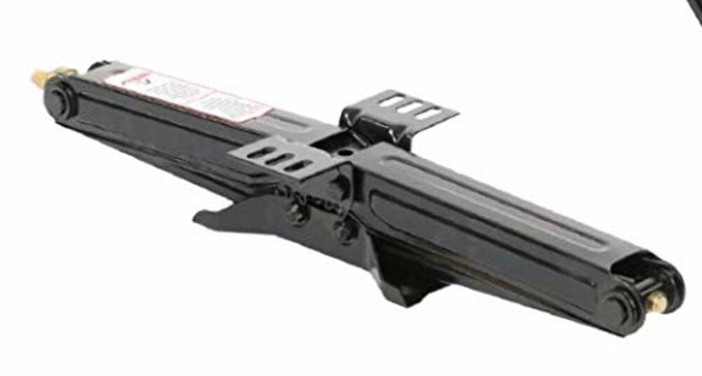 Leveling Jack Husky Towing 88121 for RV Frame Manual Scissor Jack 5000 lb Capacity Square Support Brackets 24 Inch Max Lift Black Powder Coated Steel Set of 2 with Crank Handle