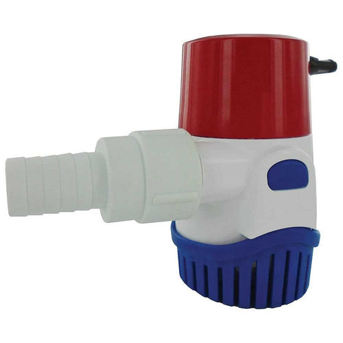 Automatic Rule 12V Bilge Pump - Fully Submersible - 800GPH Output - Easy Clean Strainer - Low Power Use - Check Valve & Thermal Cut-Off - Ideal for Boats -107mm x 64mm x 74mm