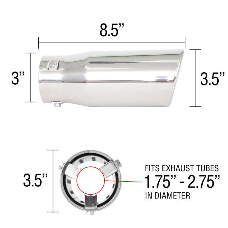 3.5" Slant-Cut Exhaust Tip Spectre Performance (22354)