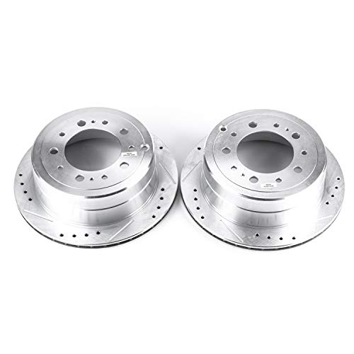 Power Stop Rear JBR736XPR Drilled & Slotted Rotor Pair For Lexus LX470 1998-2007, Toyota Land Cruiser 1998-2007 [Model Specific]