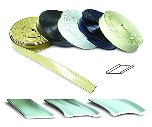 1 Inch Wide RV Designer Vinyl Trim Insert for RVs - Flexible Molding, Exterior Use, and Roof Edge Molding - Ideal for Travel Trailers and Campers, Heavy Duty, 25 Foot Roll, Col. White