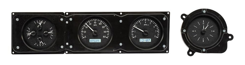 Dakota Digital VHX-68F-TOR-K-W Analog Dash Gauge System with Compatible 1968-69 Ford Torino, Fairlane and Ranchero, Black Alloy Style, White Backlighting