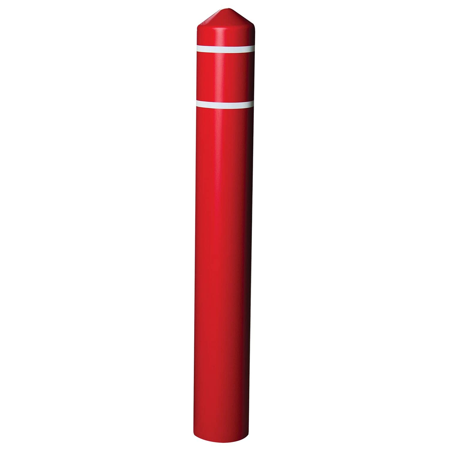 Bollard Covers Eagle for 8 Inch Poles - 57" Tall, Durable Smooth HDPE Plastic - Trimmable Red Bollard Post Sleeve for Parking Lots, Warehouses, and Loading Docks, 1737RWS