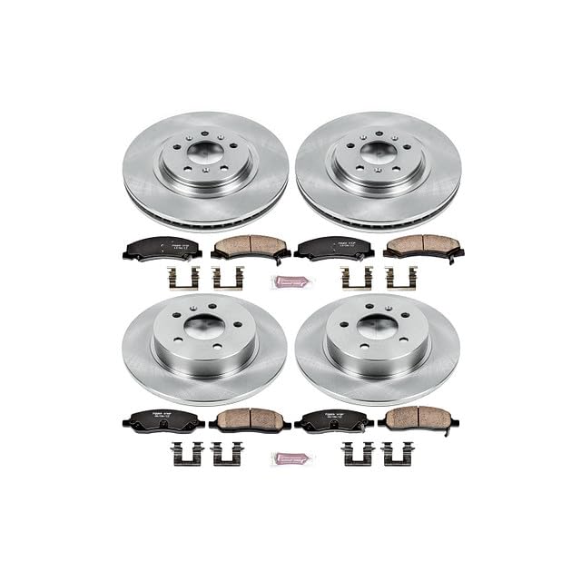 POWERSTOP Autospecialty KOE4097 Front and Rear Replacement Brake Kit-OE Brake Rotors & Ceramic Brake Pads For Buick Lucerne 2006-2011, Cadillac DTS 2006-2011 [Model Specific]