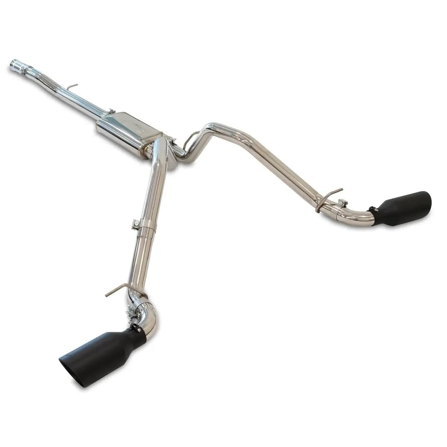 GM 1500 2014-2019 Cat-Back Exhaust Systems Dual Exit Polished Tubes Black Ceramic Coated Tips
