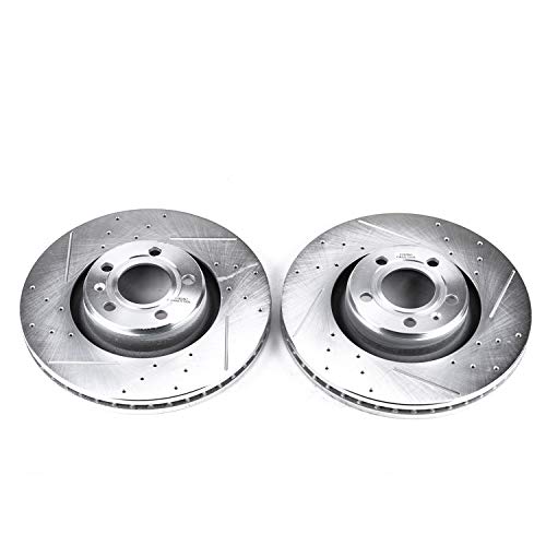 Power Stop Front EBR831XPR Evolution Drilled & Slotted Rotor Pair For Audi A6 2006-2011, Audi A6 Quattro 2005-2008 [Model Specific]