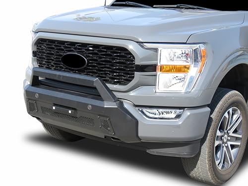 Armour III Black Horse Light Duty Front Bumper Textured Black Compatible with 2021-2023 Ford F-150(Excl. 22-23 F150 Lightning EV)-AR3LD42NL
