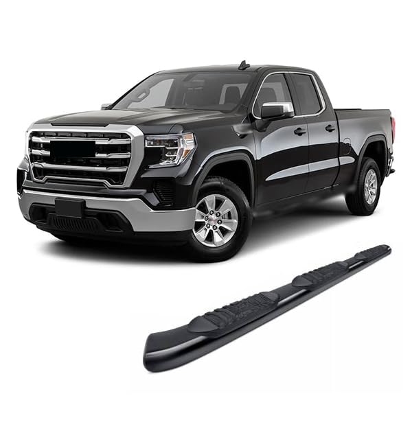 Extreme Black Horse Wheel-to-Wheel Side Steps Satin Black Compatible with 2019-2024 Silverado/Sierra 1500|2022-2023 Chevrolet Silverado 1500 LTD|2022-2022 GMC Sierra 1500 Limited-GMBK-NL-19