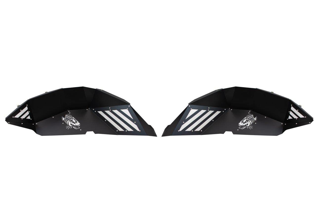 JL Inner Fenders Rear FISHBONE Offroad FB33193R - Aluminum - Black Powder Coat
