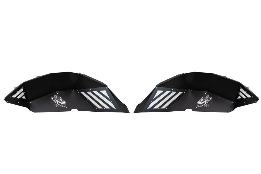 JL Inner Fenders Rear FISHBONE Offroad FB33193R - Aluminum - Black Powder Coat