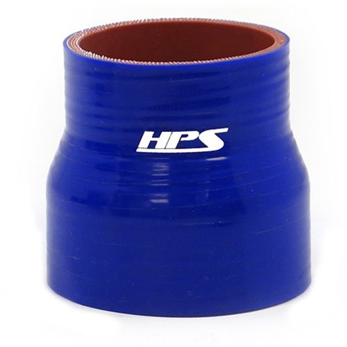 HPS Silicone HTSR-050-075-BLUE High Temperature 4-ply Reinforced Reducer Coupler Hose, 100 PSI Maximum Pressure, 3" Length, 1/2" > 3/4" ID, Blue