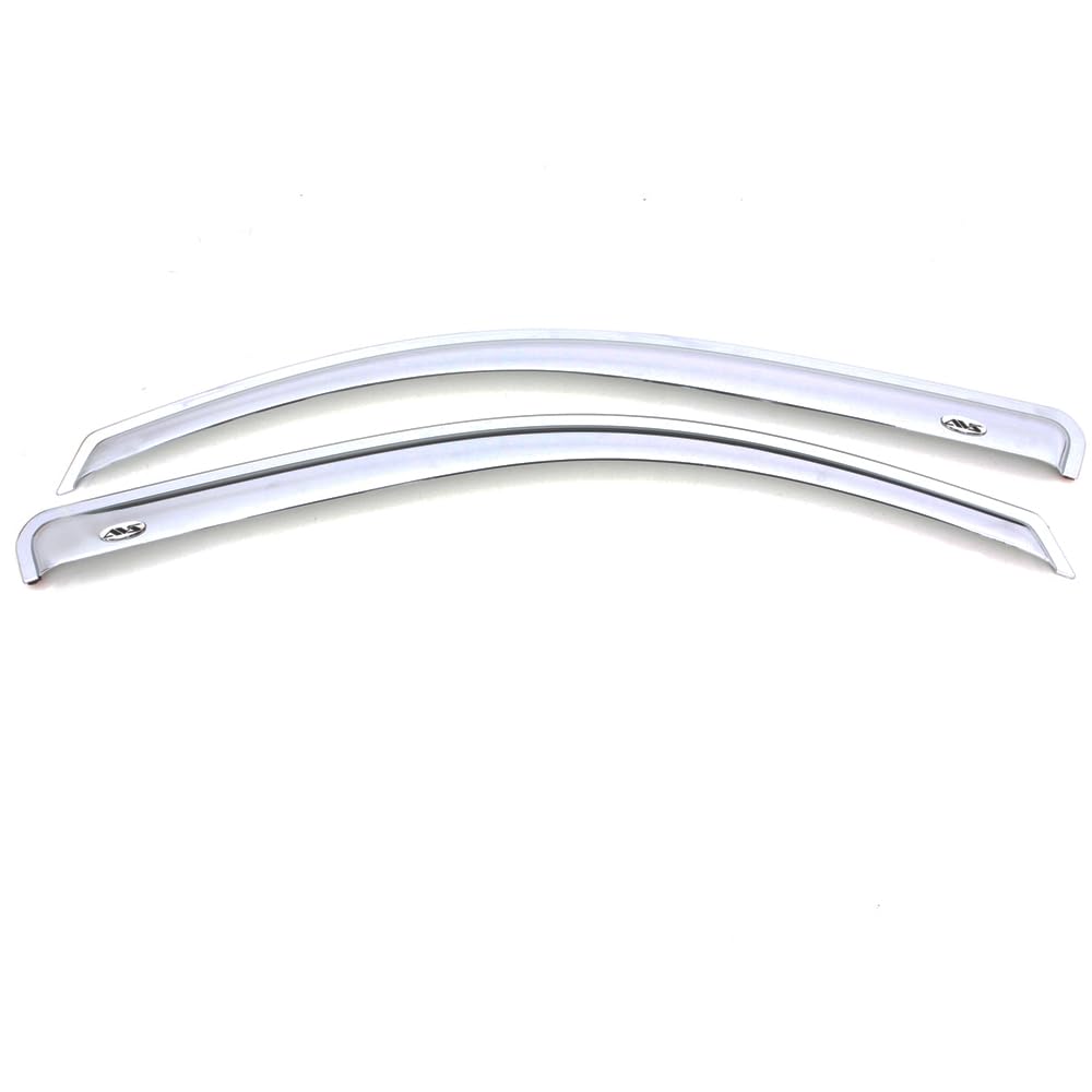 Auto Ventshade Outside Mount [AVS] Rain Guards For 2007 - 2013 Chevrolet Silverado - GMC Sierra 1500; 2007-2014 Silver - Sierra 2500 & 3500 Standard Cab | Window Vent Visors, 2 pcs. - Chrome | 682326