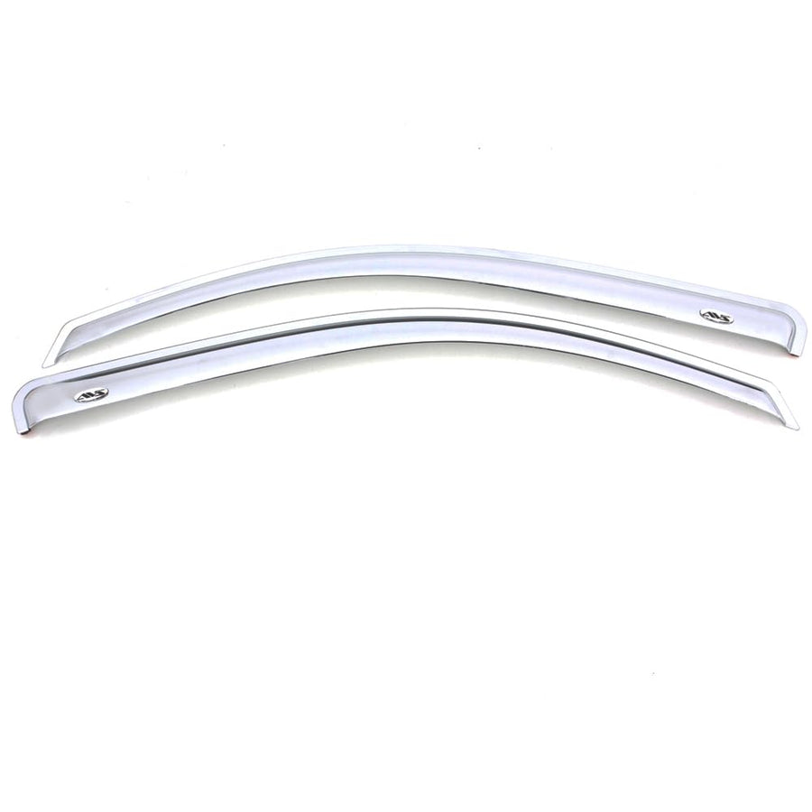 Auto Ventshade Outside Mount [AVS] Rain Guards For 2007 - 2013 Chevrolet Silverado - GMC Sierra 1500; 2007-2014 Silver - Sierra 2500 & 3500 Standard Cab | Window Vent Visors, 2 pcs. - Chrome | 682326