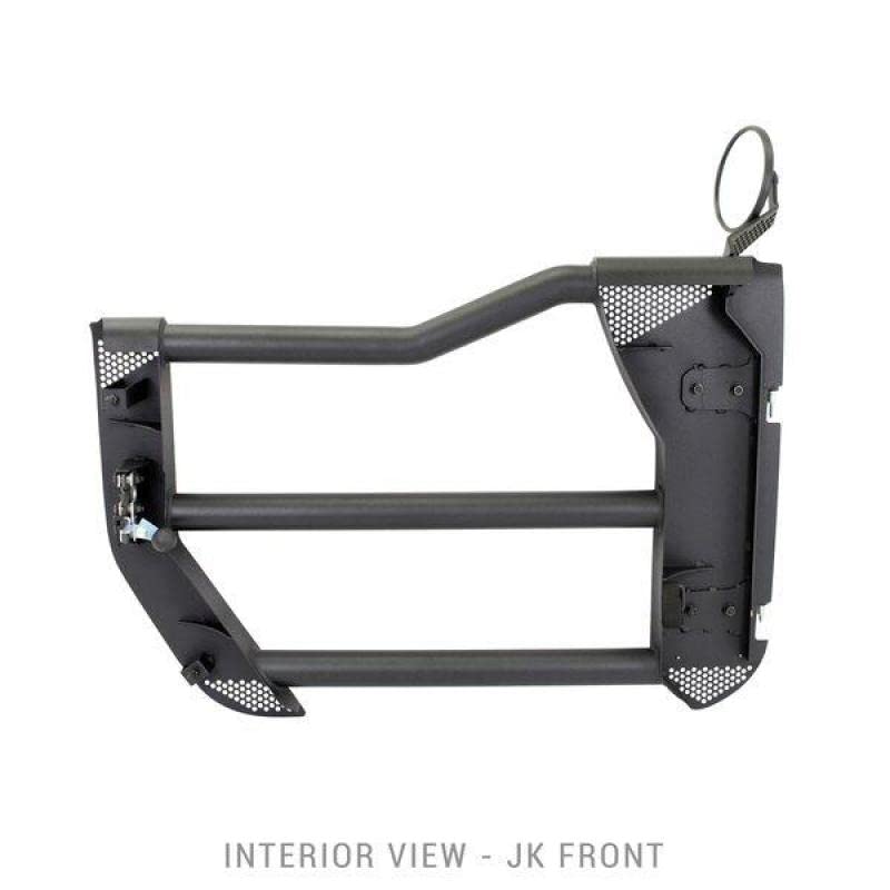 Go Rhino Tube Trailline Doors - Front | Mild Steel, Textured Black | 572501 | Fits 2007 - 2018 Jeep Wrangler JK, JKU, 2-Door or 4-Door