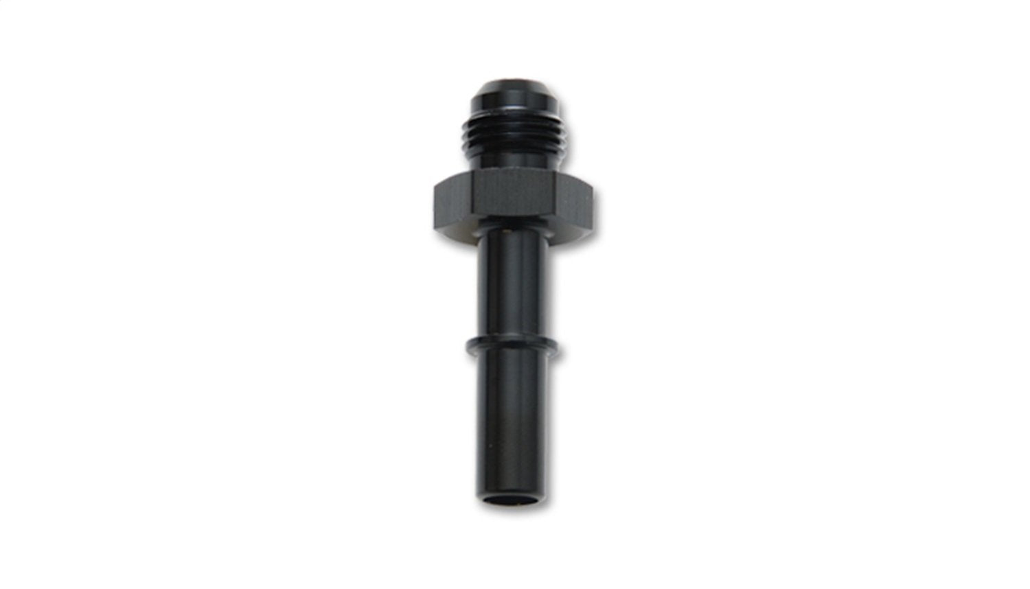 Fitting, Vibrant Power 16882, EFI Adapter, Straight, Male -8 AN to Male 3/8 in. Quick-Connect, Push On, Aluminum, Black Anodized, each