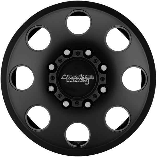 AR204 BAJA DUALLY American Racing 17X6 8X6.5 7.87 111mm SATIN BLACK - FRONT - AR204760907111