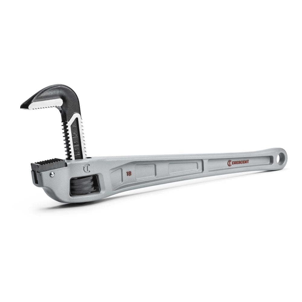 Crescent Offset Handle Aluminum Pipe Wrench - Heavy Duty Plumbing Tool for Tight Areas - Adjustable Home Repair Hand Tool - 18" - CAPW18F