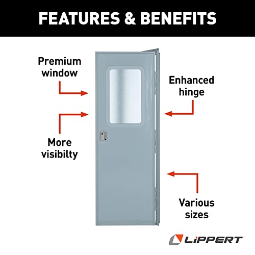 28" x 68" RV Right Square Entry Door Lippert Components v000213919 Polar White