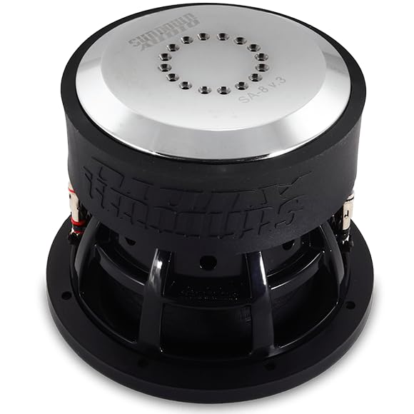 8" Sundown Audio SA-8 V.3 D4 Dual 4 Ohm Subwoofer - 600W RMS / 1200W Peak - 16mm Xmax, Cast Aluminum Frame, Low Distortion Car Subwoofer - Vented Design for Ported Enclosures