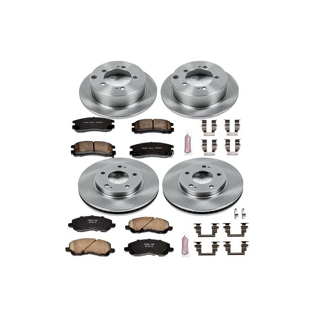 POWERSTOP Autospecialty KOE1683 Front and Rear Replacement Brake Kit-OE Brake Rotors & Ceramic Brake Pads For Chrysler Sebring, Dodge Stratus, Mitsubishi Eclipse, Mitsubishi Galant [Model Specific]