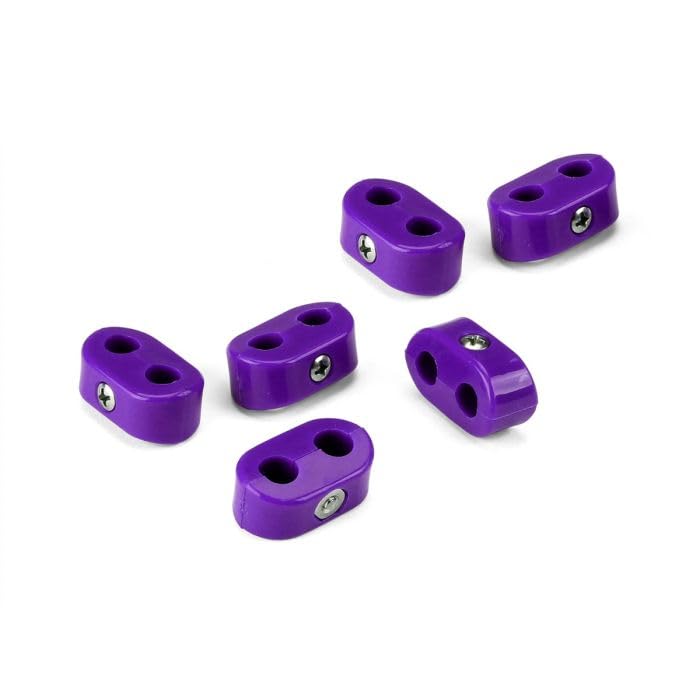 Double Place T-CLAMP, 3/16"-3/16", 6 Pieces, Purple