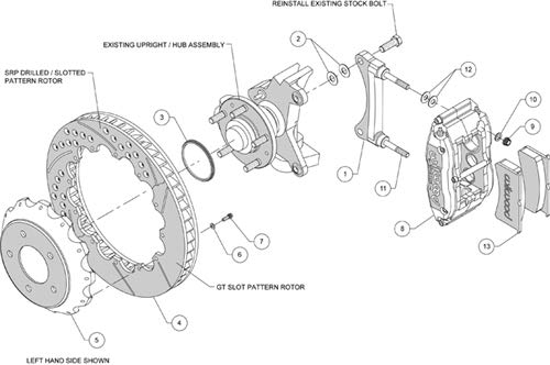 Front Hat Kit FNSL6R, 12.88", Drilled