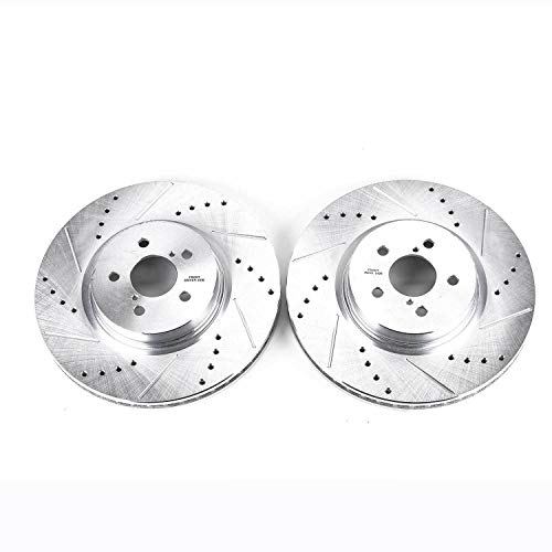 Power Stop Front JBR1318XPR Drilled & Slotted Rotor Pair For Subaru Forester 2014-2018, Subaru Legacy 2005-2014, Subaru Outback 2010-2014 [Model Specific]